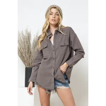 Frayed Button Up