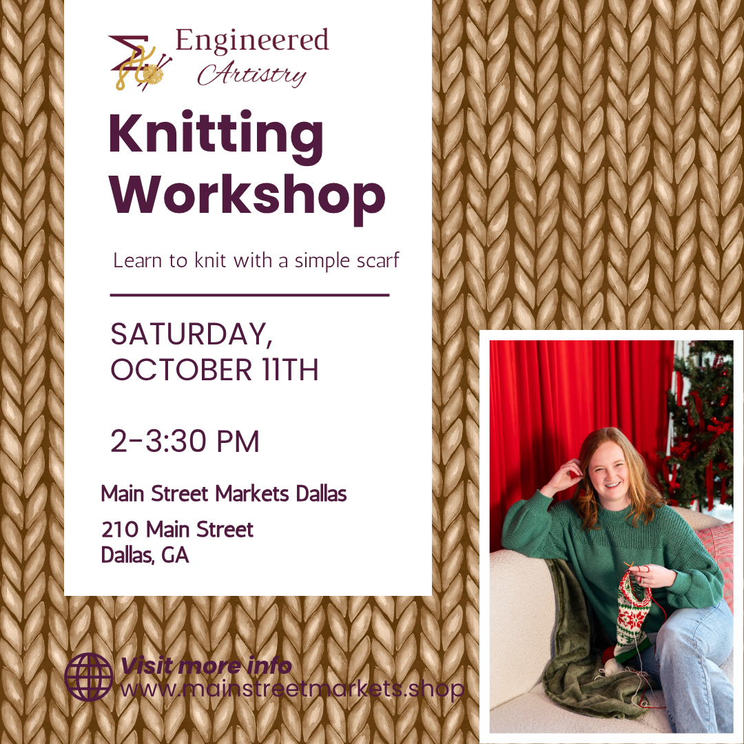 10/11/25 - Beginner Knitting Classes - Dallas, Ga