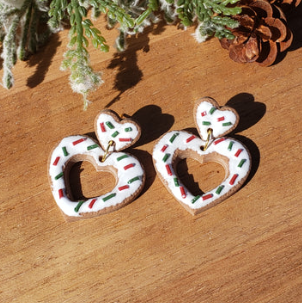 DANGLE GINGERBREAD TWO HEARTS