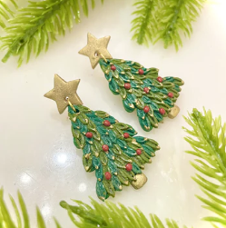 BRIGHT GREEN DANGLE CHRISTMAS TREE