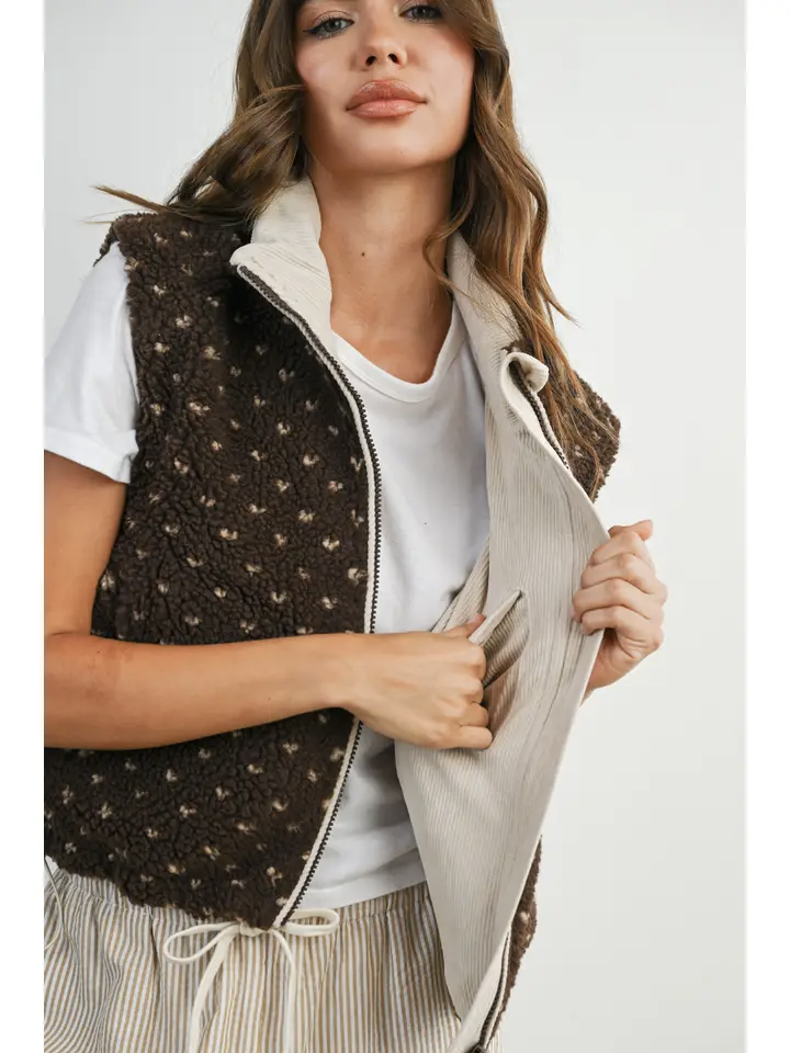 Floral Fleece Vest