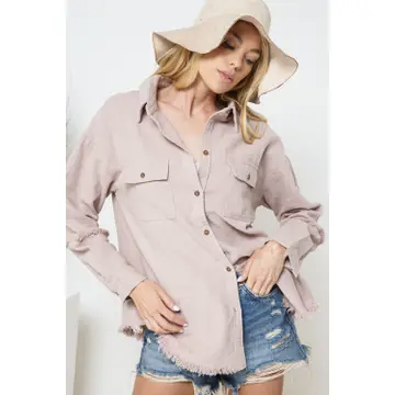 Frayed Button Up