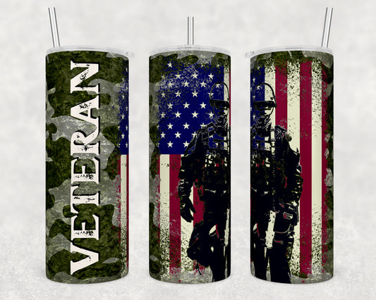 20 oz Skinny Tumbler VETERAN